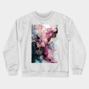 Pink Waves - Abstract Alcohol Ink Art Crewneck Sweatshirt